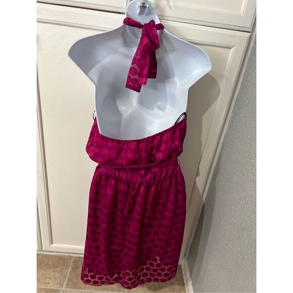 Fushia Cranberry Summer Halter Dress SZM - Picture 4 of 7